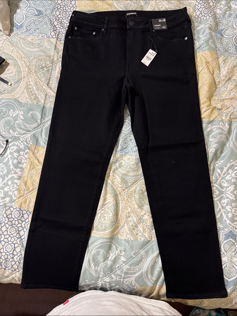 EXPRESS MENS JEANS, Slim Straight Black Hyper Stretch Jeans, brand new